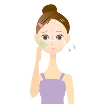 梅雨の時期のお肌のベタつき